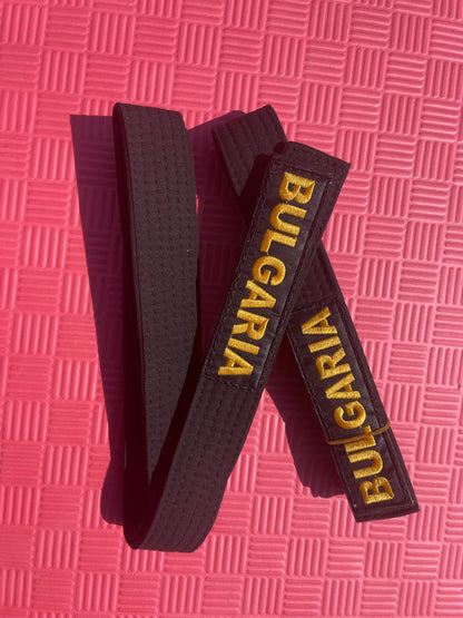 Лимитиран черен колан с бродерия BULGARIA