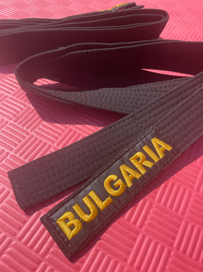 Лимитиран черен колан с бродерия BULGARIA