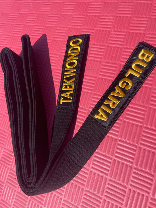 Лимитиран черен колан с бродерия BULGARIA